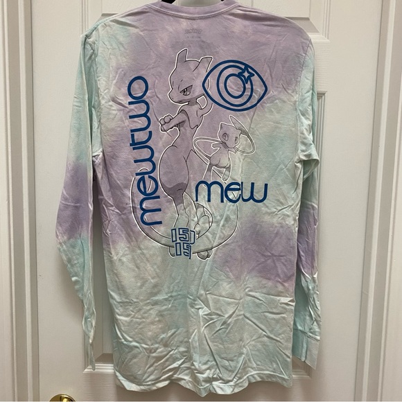 Pokémon Mew and Mewtwo Long Sleeved Lightweight 100% Cotton Shirt - Picture 5 of 6